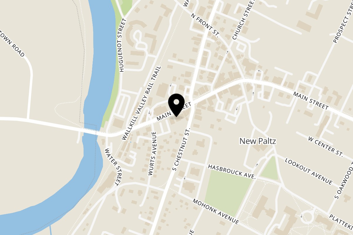 Map showing the location of Underground Coffee and Ales - New Paltz on 36 Main St in New Paltz